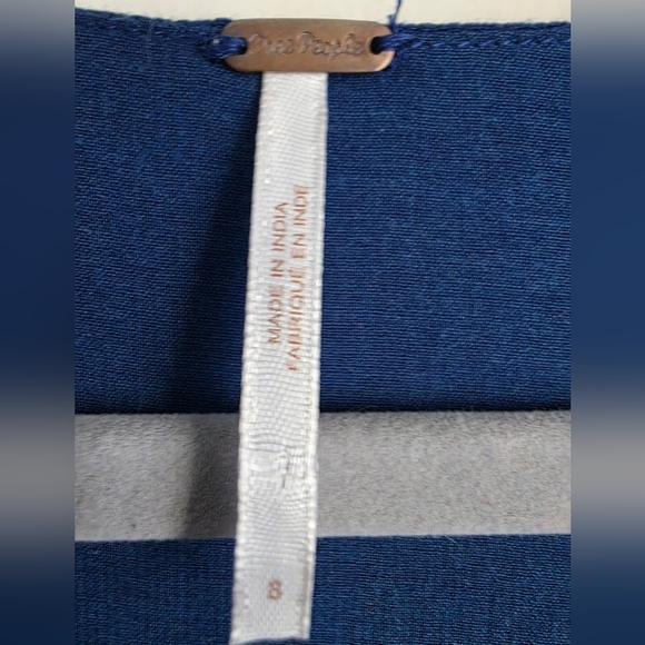 Free People Jasmine Embroidered Mini Dress in Navy Blue Small Good Condition - Picture 6 of 16